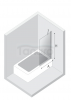 NEW TRENDY Parawan nawannowy New Soleo Gunmetal Brushed, jednoelementowy stały 80x140 P-0161